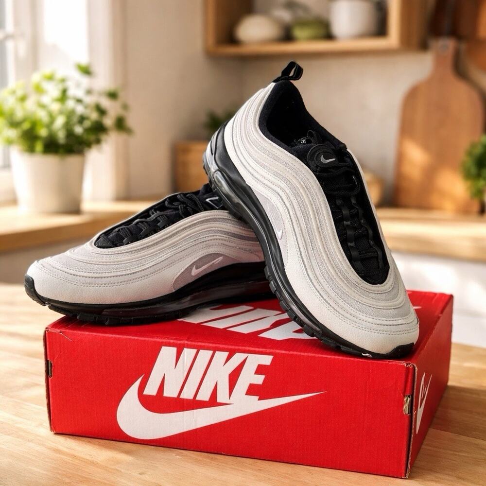 Nike Air Max 97 Light Bone LT Orewood White Black DH0861-100 Men's Size 9.5